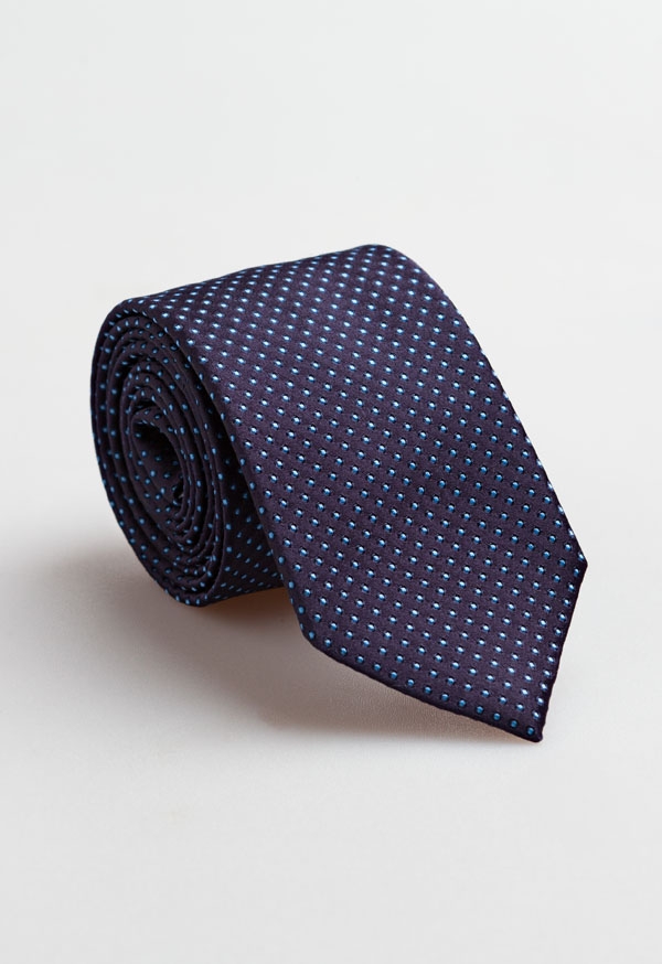Sablon Navy Polka Dot Silk Tie