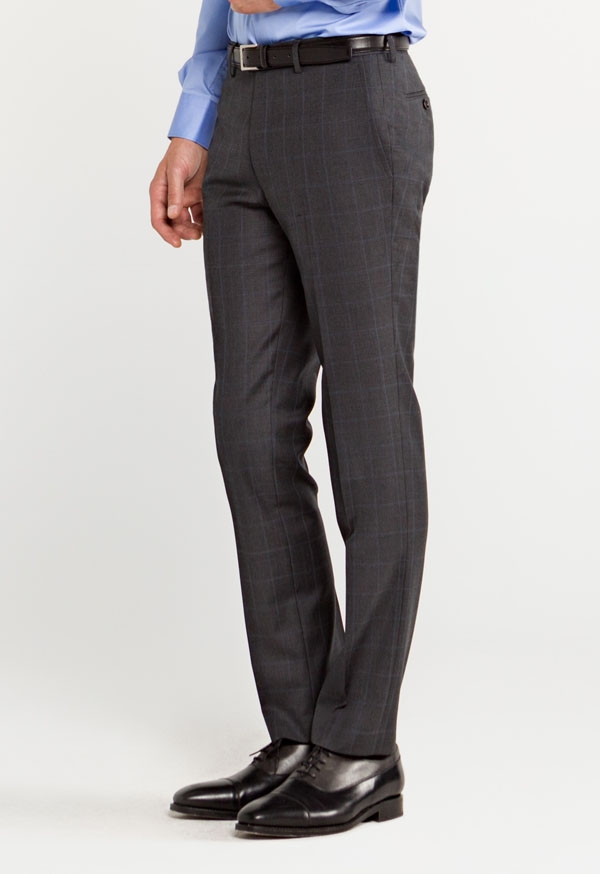 Grey Wool Check Trousers...