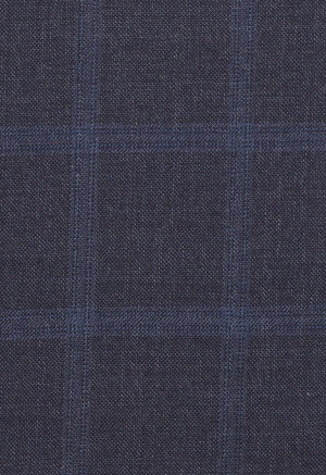 Blue Wool Check Trousers Ginza