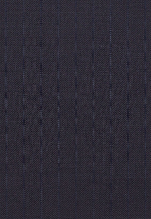Navy Blue Striped Wool...