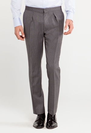 Pantalón de Rayas Gris y...