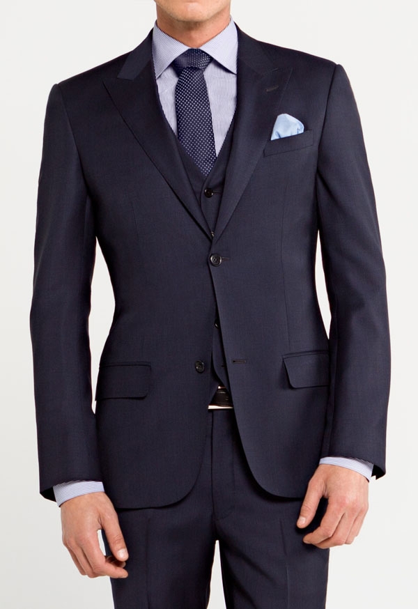 Traje Navy Blue Wool and...