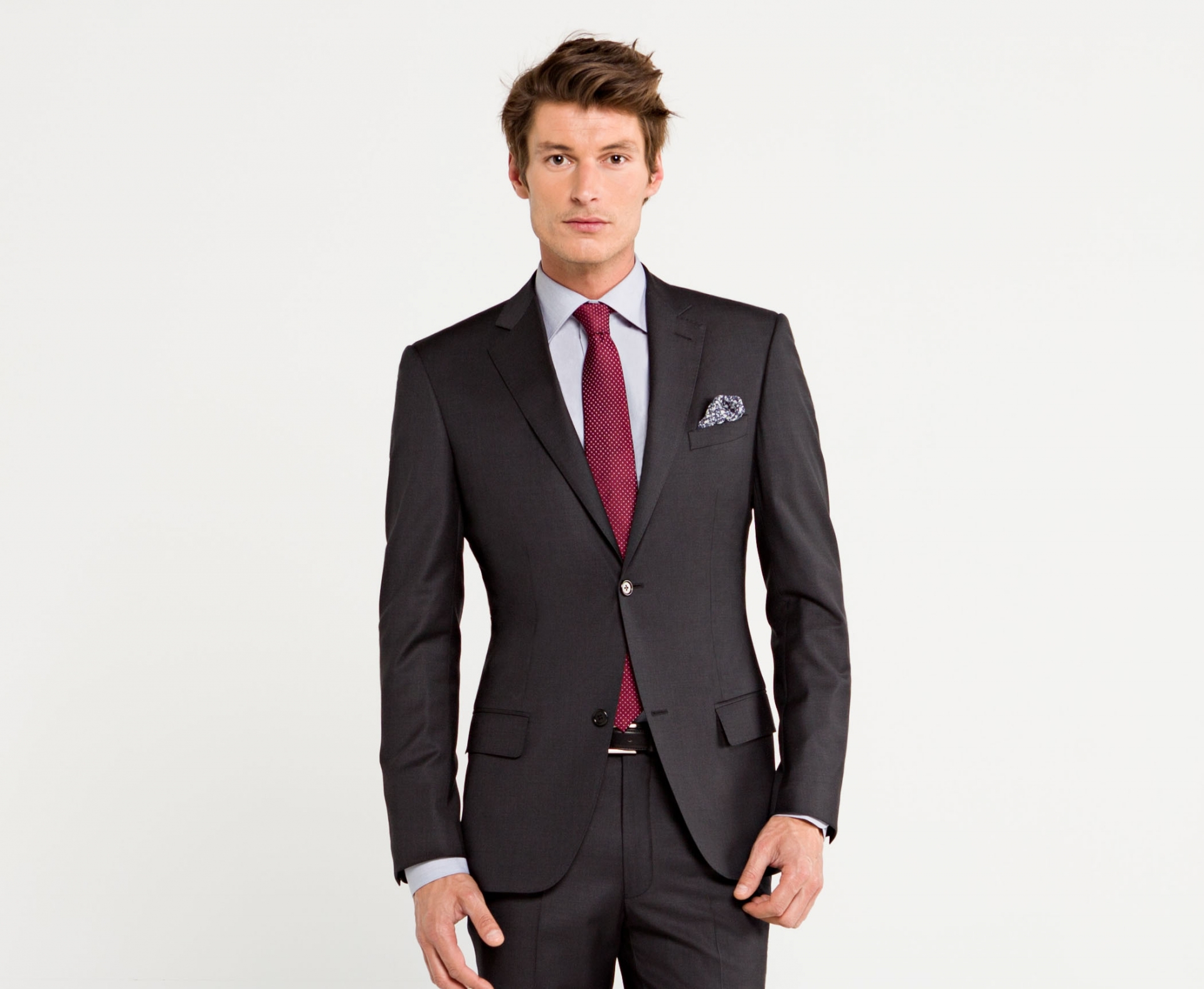 GREY REGULAR FIT WOOL SUIT