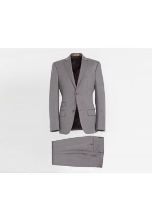 Monti Wool Light Grey Herringbone Tailored Suit | Mansolutely
