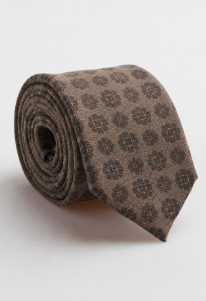 Brown Silk tie with Vintage...
