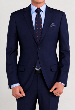 Navy Blue Floral Silk Tie